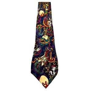 Vintage LOONEY TUNES 90s 1993 Bugs Bunny Tazmanian Devil Paisley Men's Neck Tie